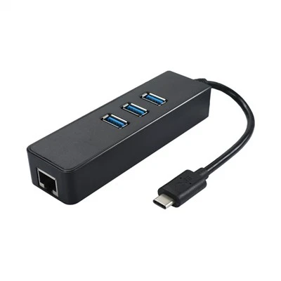 Convertisseur Type-C vers RJ45 avec USB 3.0 HUB 3 ports