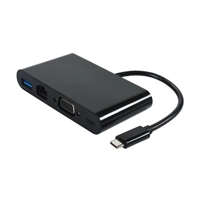 Câble de convertisseur d'adaptateur de concentrateur USB 3.1 Type C vers VGA USB RJ45