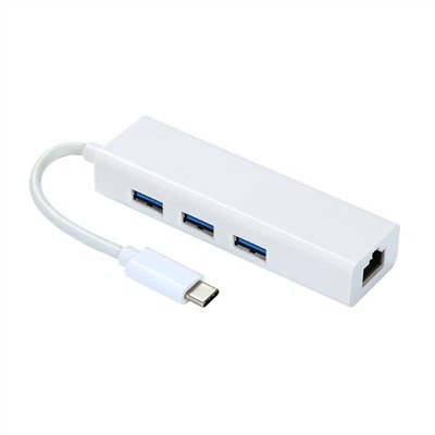 Cordon adaptateur Ethernet HUB USB C Shell assemblé blanc