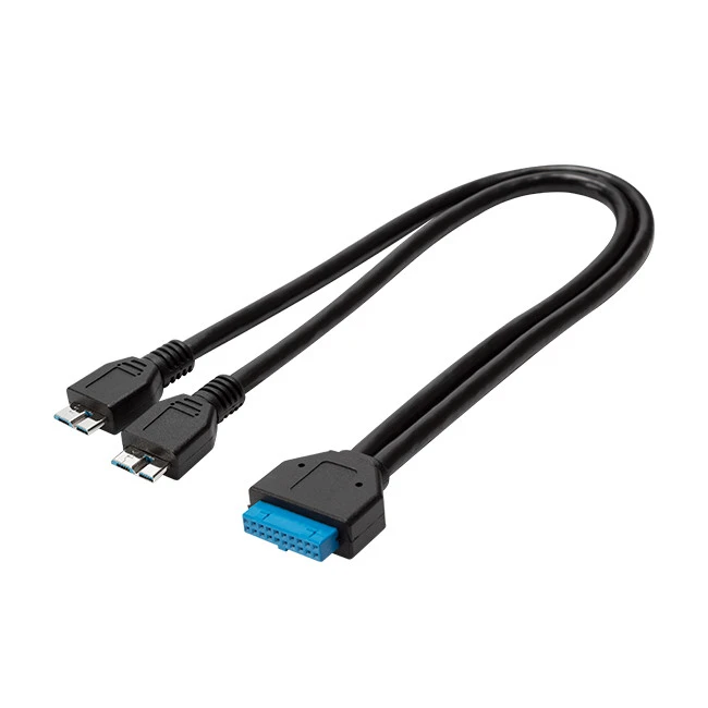 USB3.0 20 Pin Header Female To 2 X Micro-B Male Cable