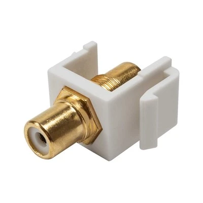 Prise Keystone d'alimentation - RCA modulaire blanc avec centre blanc